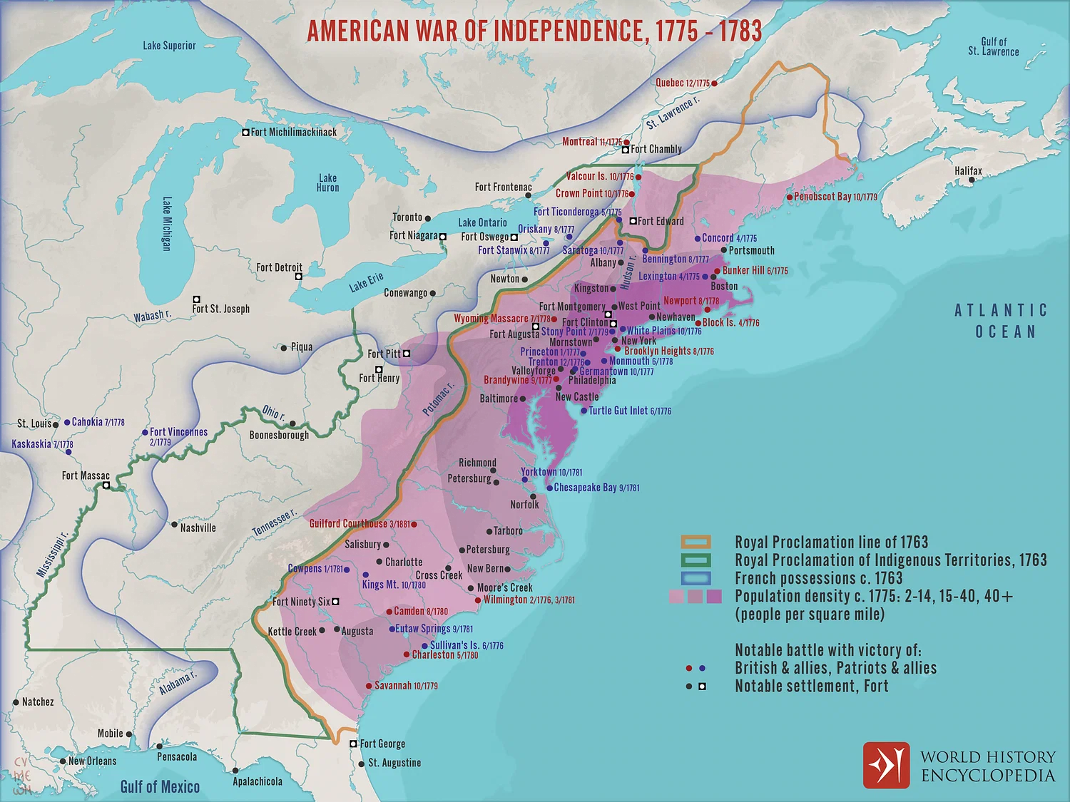  13 original colonies that declared independence from Great Britain in 1776